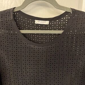 Equipment silk blouse with see-through detailing